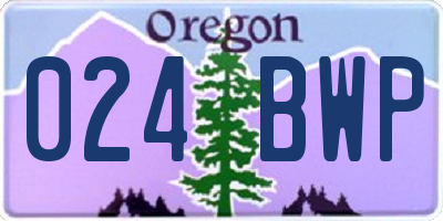OR license plate 024BWP
