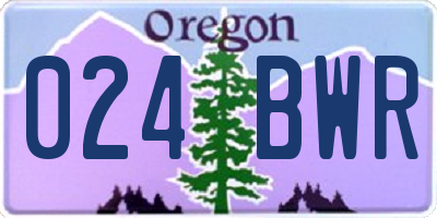 OR license plate 024BWR