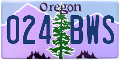 OR license plate 024BWS