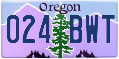 OR license plate 024BWT