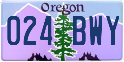 OR license plate 024BWY