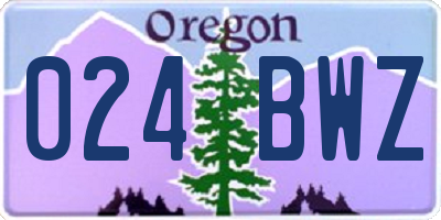 OR license plate 024BWZ