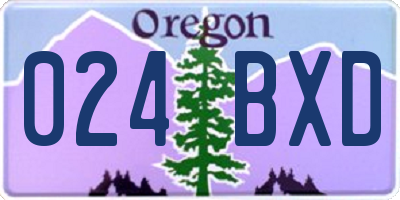 OR license plate 024BXD