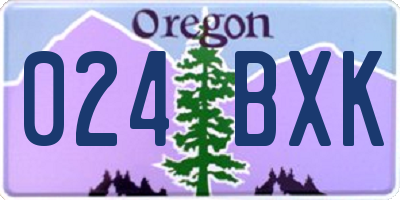 OR license plate 024BXK