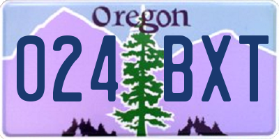 OR license plate 024BXT