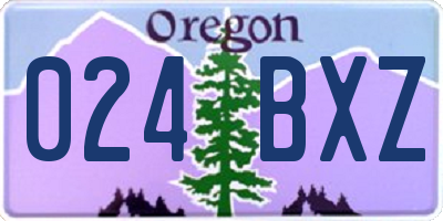 OR license plate 024BXZ