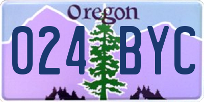OR license plate 024BYC
