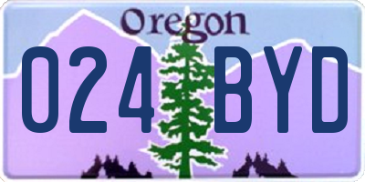 OR license plate 024BYD