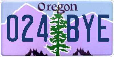 OR license plate 024BYE