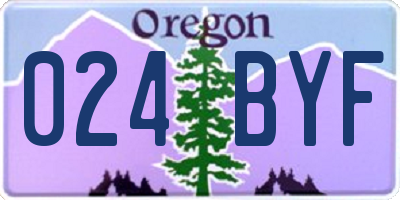 OR license plate 024BYF