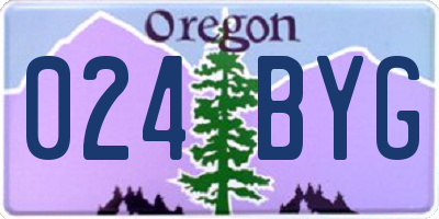 OR license plate 024BYG