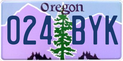 OR license plate 024BYK