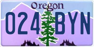 OR license plate 024BYN