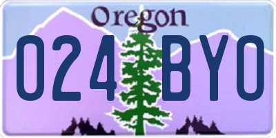 OR license plate 024BYO