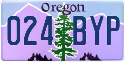 OR license plate 024BYP