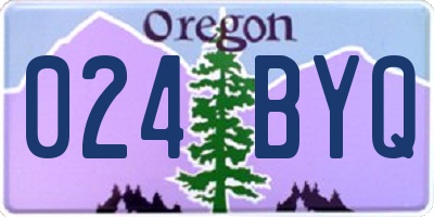 OR license plate 024BYQ