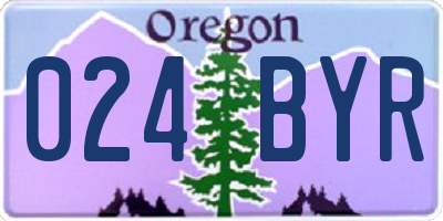 OR license plate 024BYR
