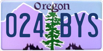 OR license plate 024BYS