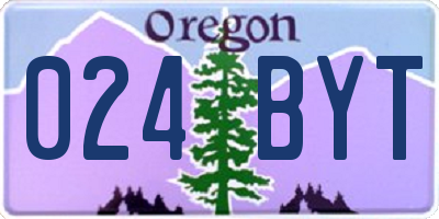 OR license plate 024BYT