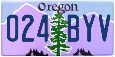 OR license plate 024BYV
