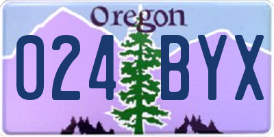 OR license plate 024BYX