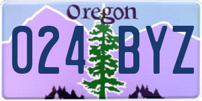 OR license plate 024BYZ