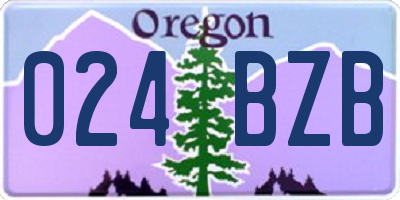 OR license plate 024BZB