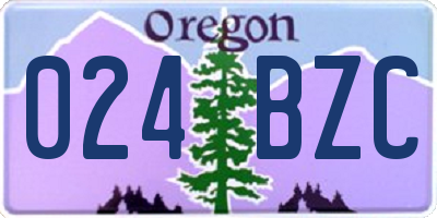 OR license plate 024BZC