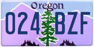 OR license plate 024BZF