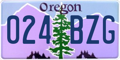 OR license plate 024BZG