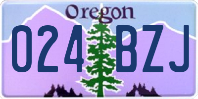 OR license plate 024BZJ