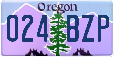 OR license plate 024BZP
