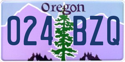OR license plate 024BZQ