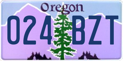 OR license plate 024BZT