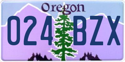 OR license plate 024BZX