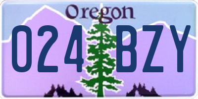 OR license plate 024BZY