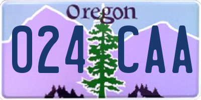 OR license plate 024CAA