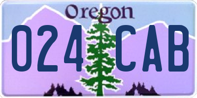 OR license plate 024CAB