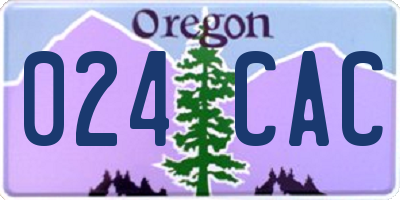 OR license plate 024CAC
