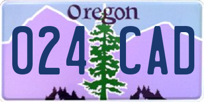 OR license plate 024CAD
