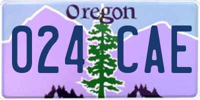 OR license plate 024CAE