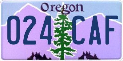OR license plate 024CAF