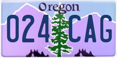 OR license plate 024CAG