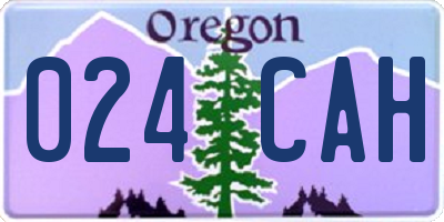 OR license plate 024CAH