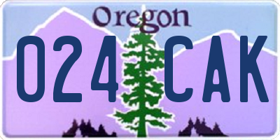 OR license plate 024CAK