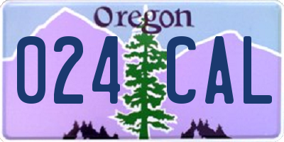 OR license plate 024CAL