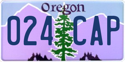OR license plate 024CAP