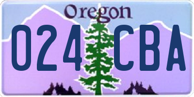 OR license plate 024CBA