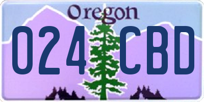 OR license plate 024CBD