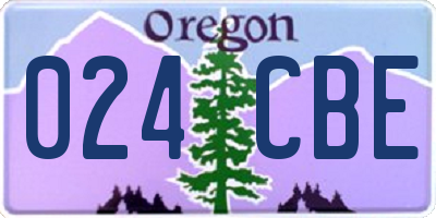 OR license plate 024CBE
